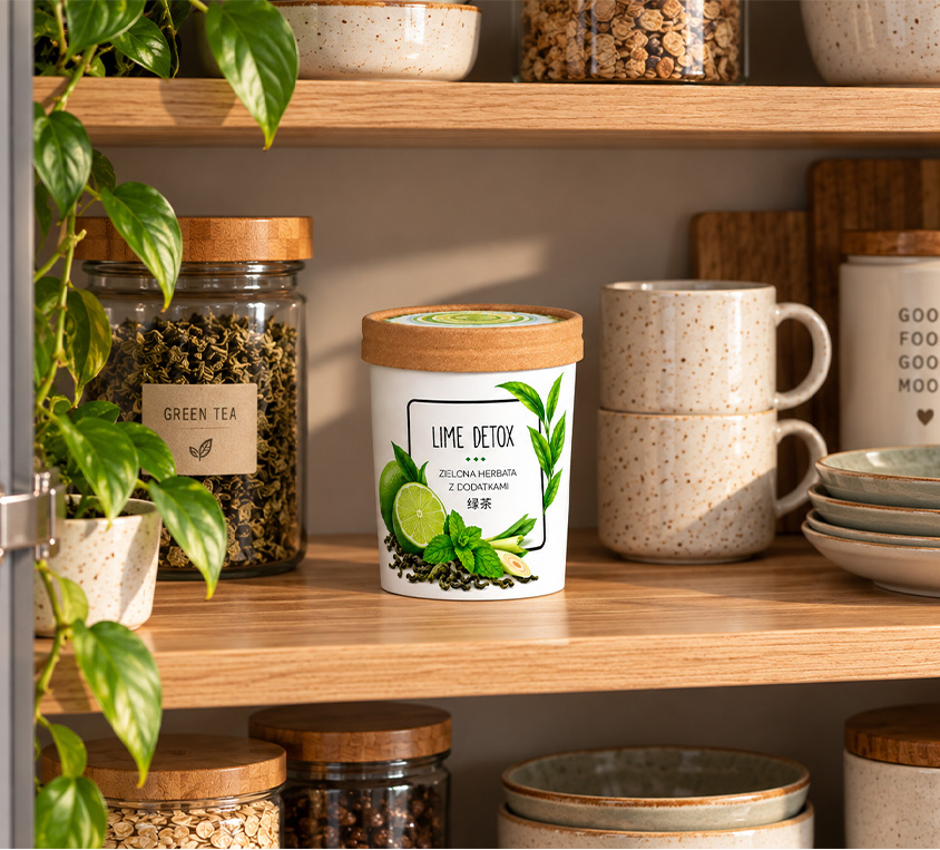 Lime Detox Leo Tea – herbata w dekoracyjnym tekturowym kubku z przykrywką
